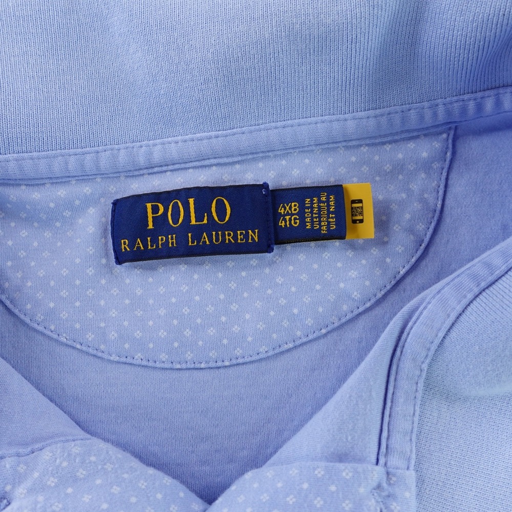 Polo Ralph Lauren Mens 4XB Blue Micro Dot Short Sleeve Polo Shirt Big & Tall - Picture 2 of 8